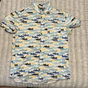 J Crew Short Sleeve Button Down Shark Print